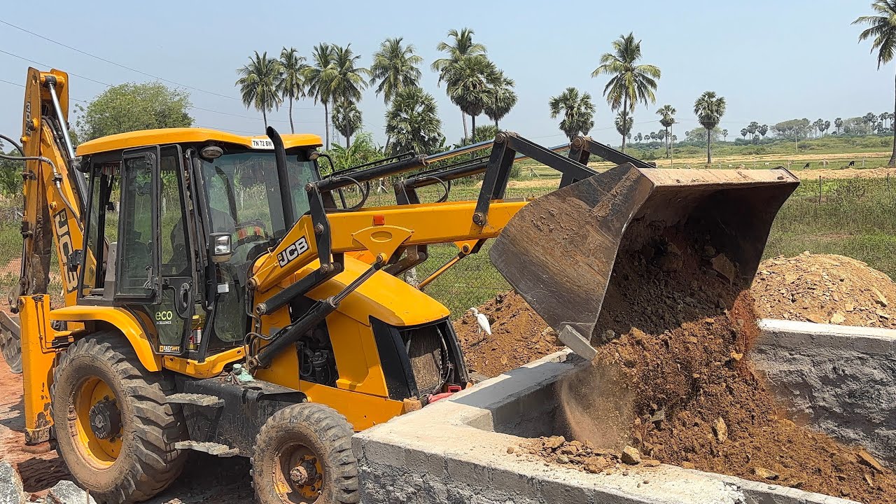 JCB 3DX Working for a Mud Filling in New Home Foundation Fornt Bucket Work || JCB Video 