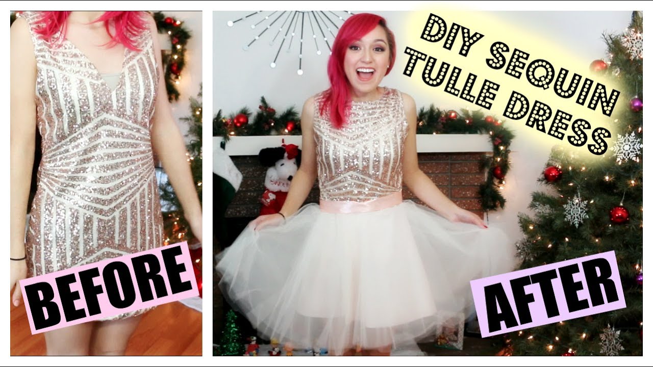 DIY Sequin Tulle Dress Transformation | CraftyAmy