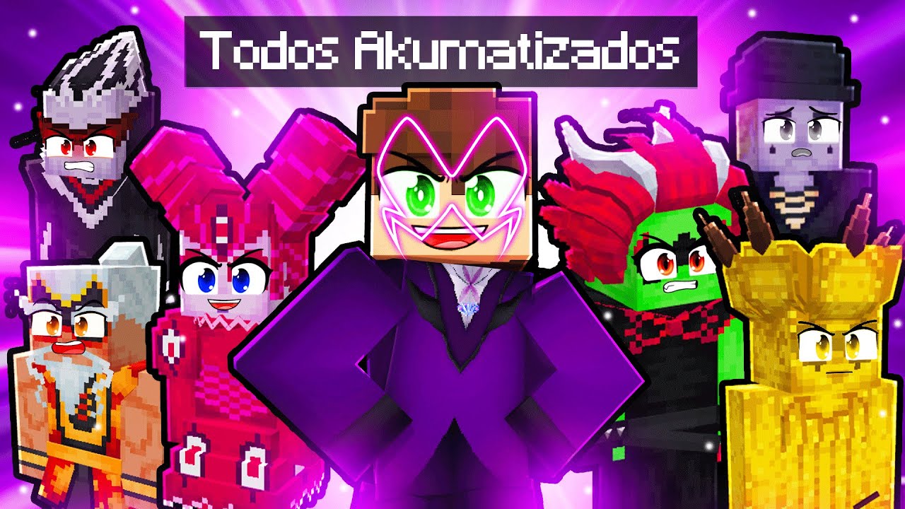 Jogando com TODOS OS AKUMATIZADOS no Minecraft
