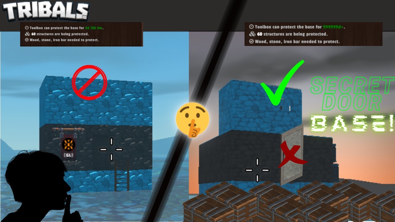 База Tribals.io с секретной дверью🤫! #tribalsio