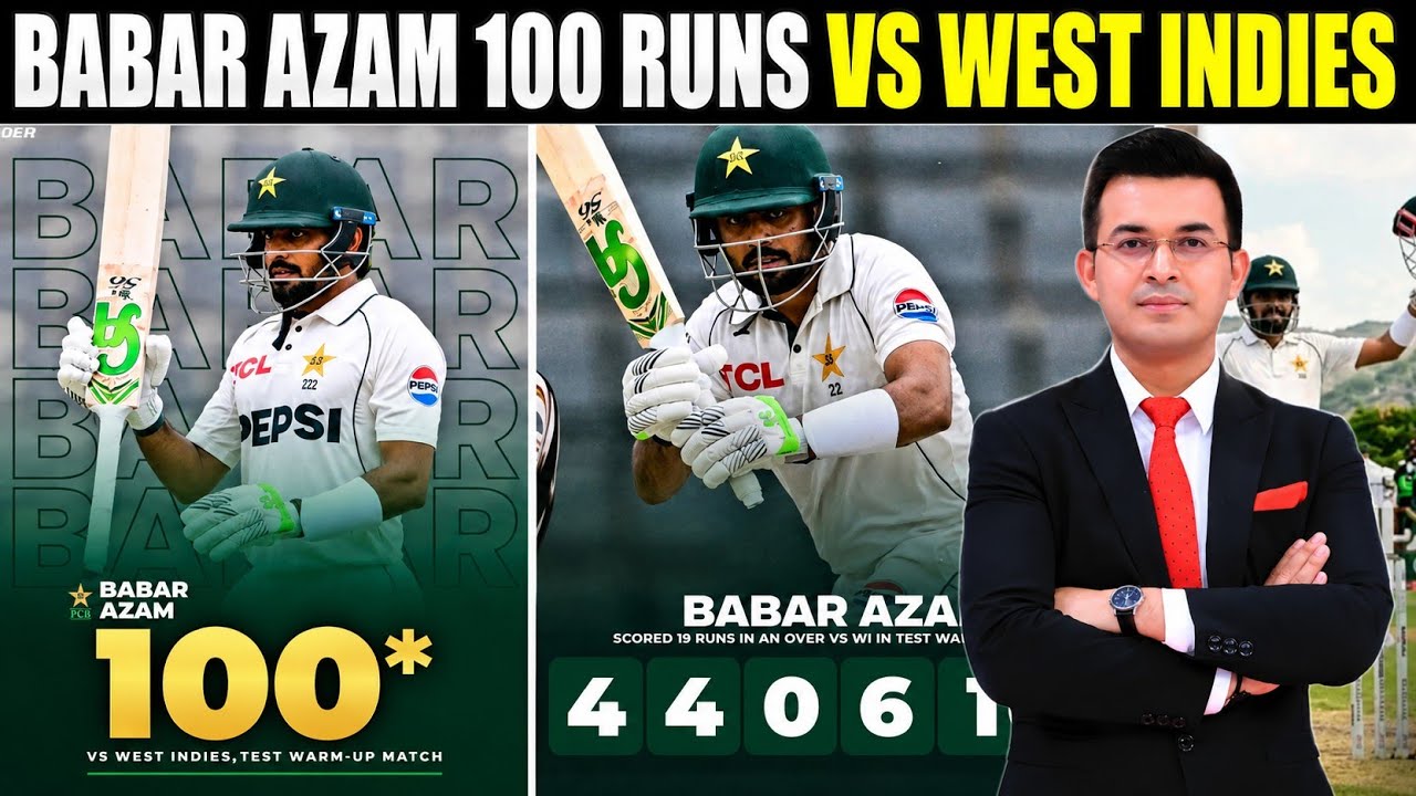 Babar Azam 100 Runs Day 2 Vs West Indies Warm Up Match | Babar Azam Today Batting Warm Up