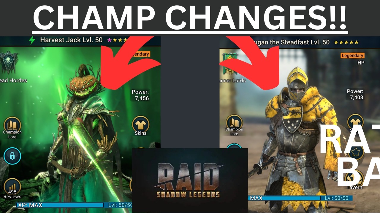 RAID SHADOW LEGENDS | UPCOMING CHAMPION CHANGES!
