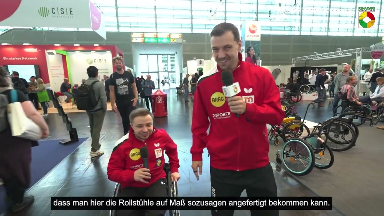Valentin Baus und Timo Boll auf der REHACARE 2022