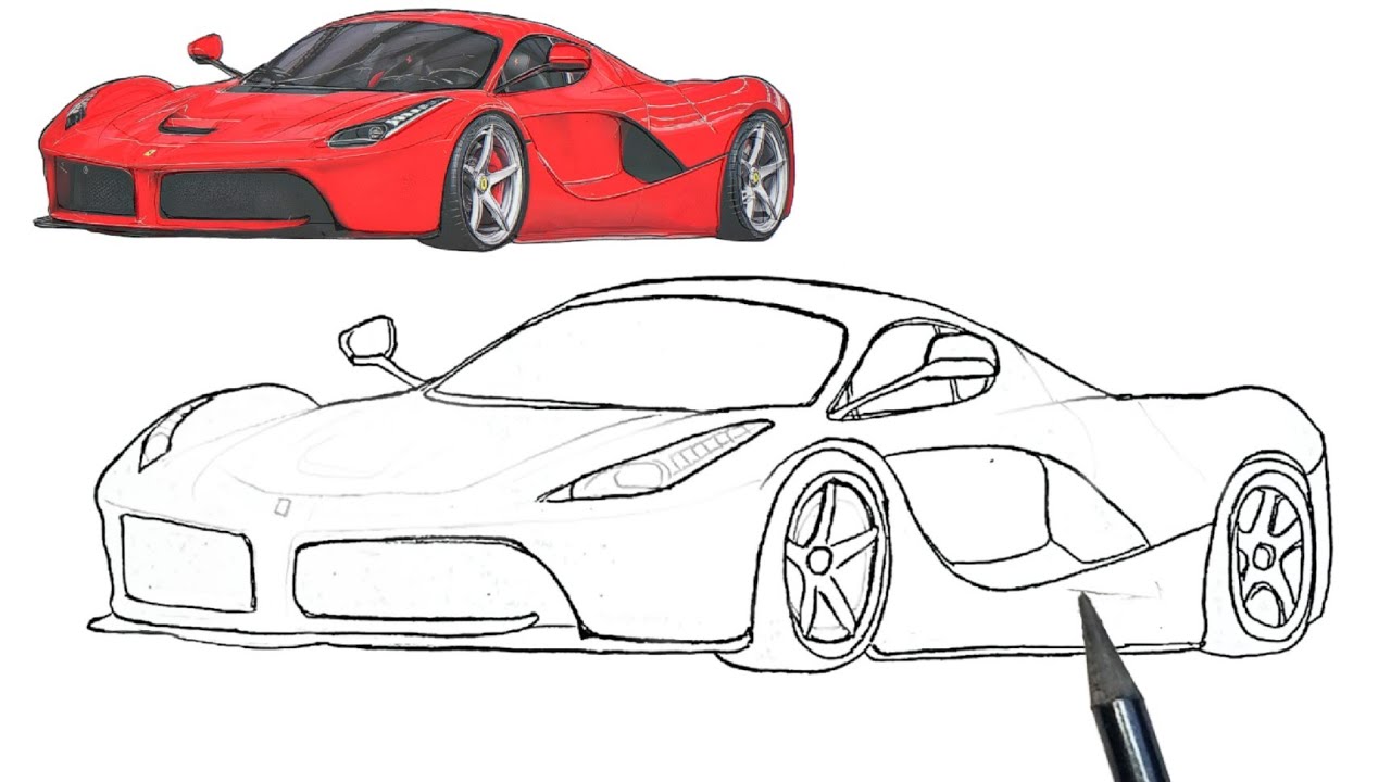 Как нарисовать Ferrari LaFerrari | Рисунок Ferrari