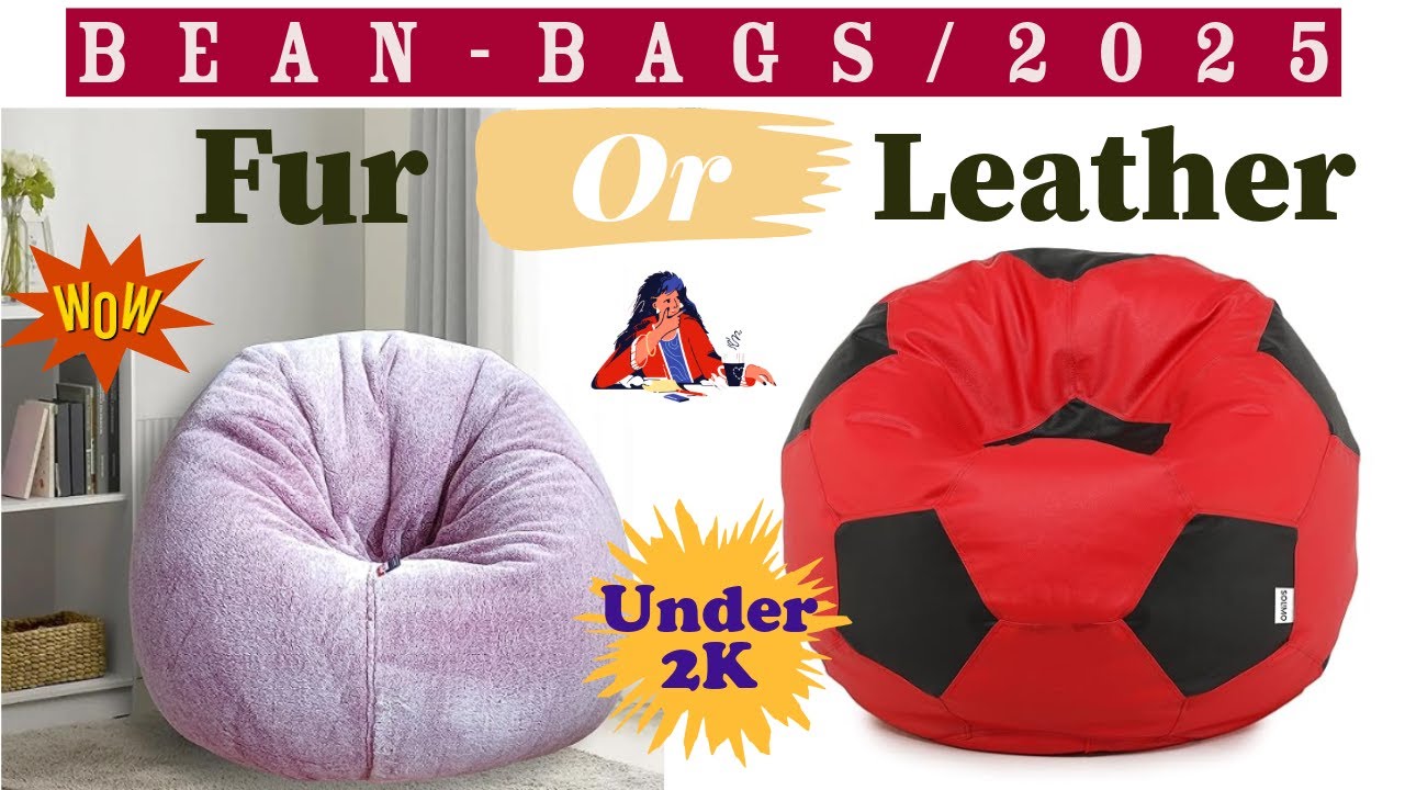 Best Bean Bags in India 2025 | Mollismoons Bean Bag Fur Chair | Faux Fur Bean Bag | Leather or Fur