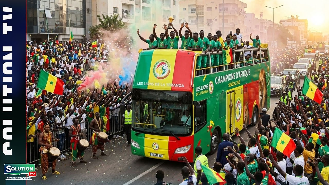 DIRECT AMBIANCE EXPLOSIVE, CARAVANE DES LIONS DU SÉNÉGAL DANS LES RUES DE DAKAR