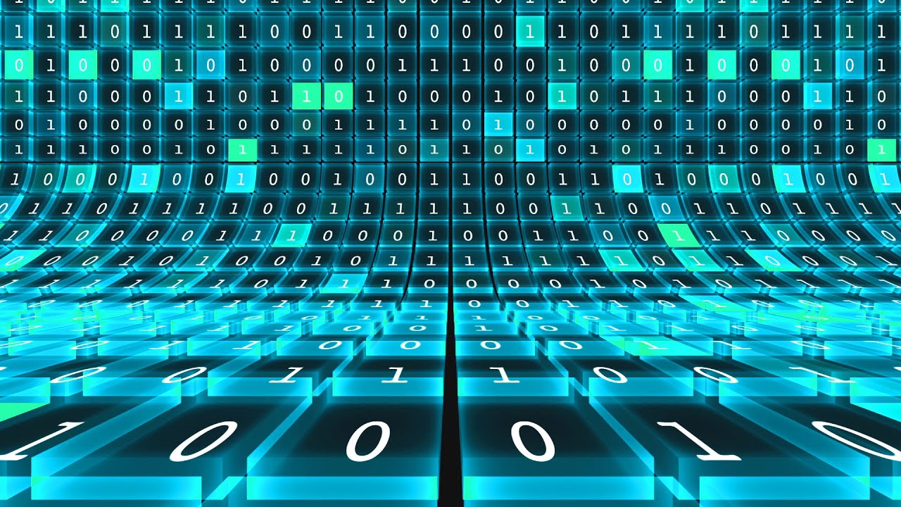4K Screensaver | Blue Binary Code Digital Sliding– Psychedelic VJ Loop (No Sound)