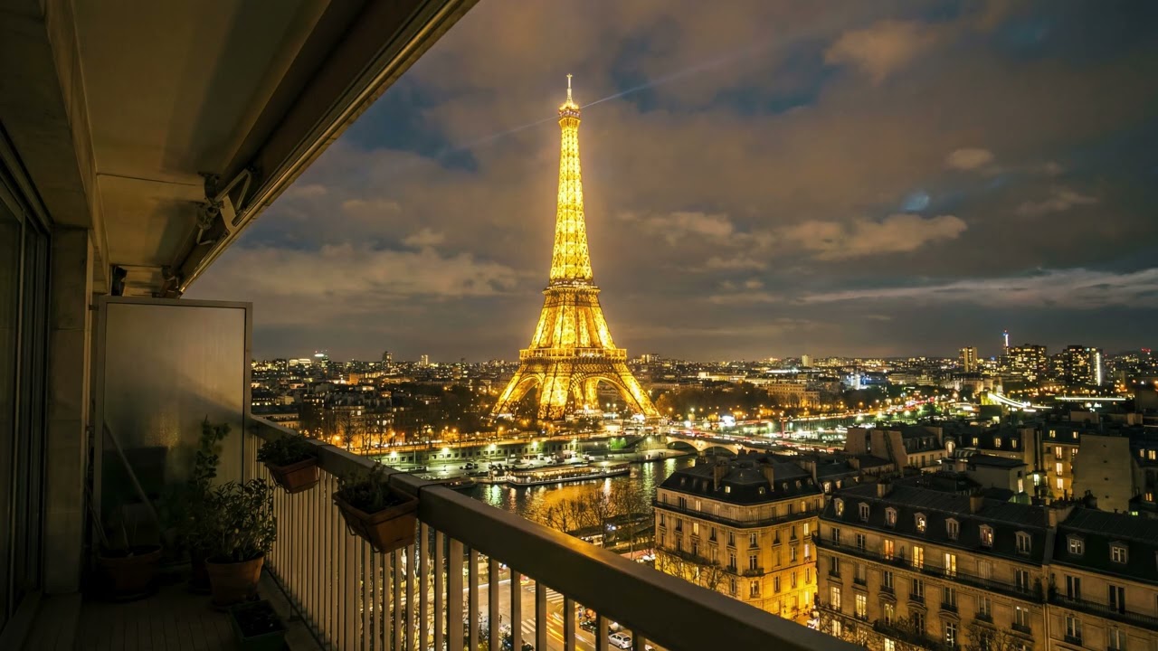Smooth Bossa Nova Jazz in Paris Terrace ☕ Relaxing Eiffel Tower Jazz for Good Mood | 1 Hour Music