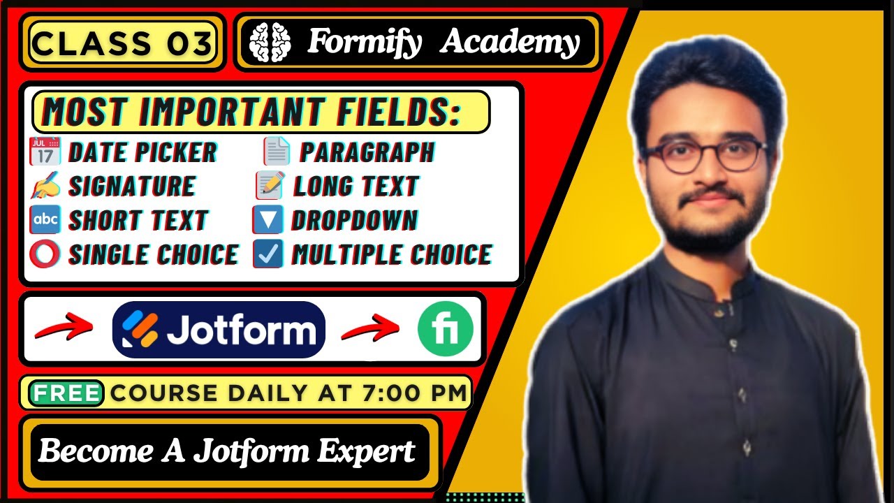 Most important JotForm Fields-Class 3 #jotform #formifyacademy #earnonline #freelancing #shahbazkhan
