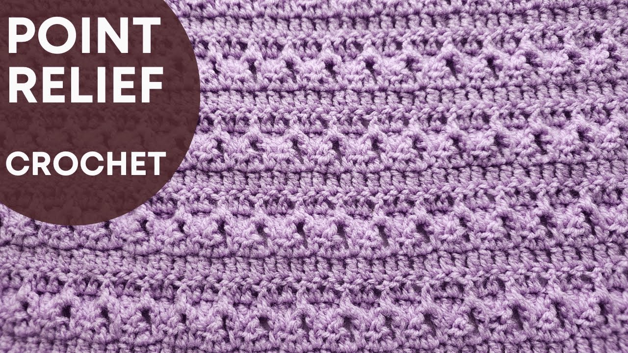 POINT DE CROCHET TEXTURÉ EN RELIEF 💜 🪻 Idéal pour des couvertures, écharpes, pulls...✨