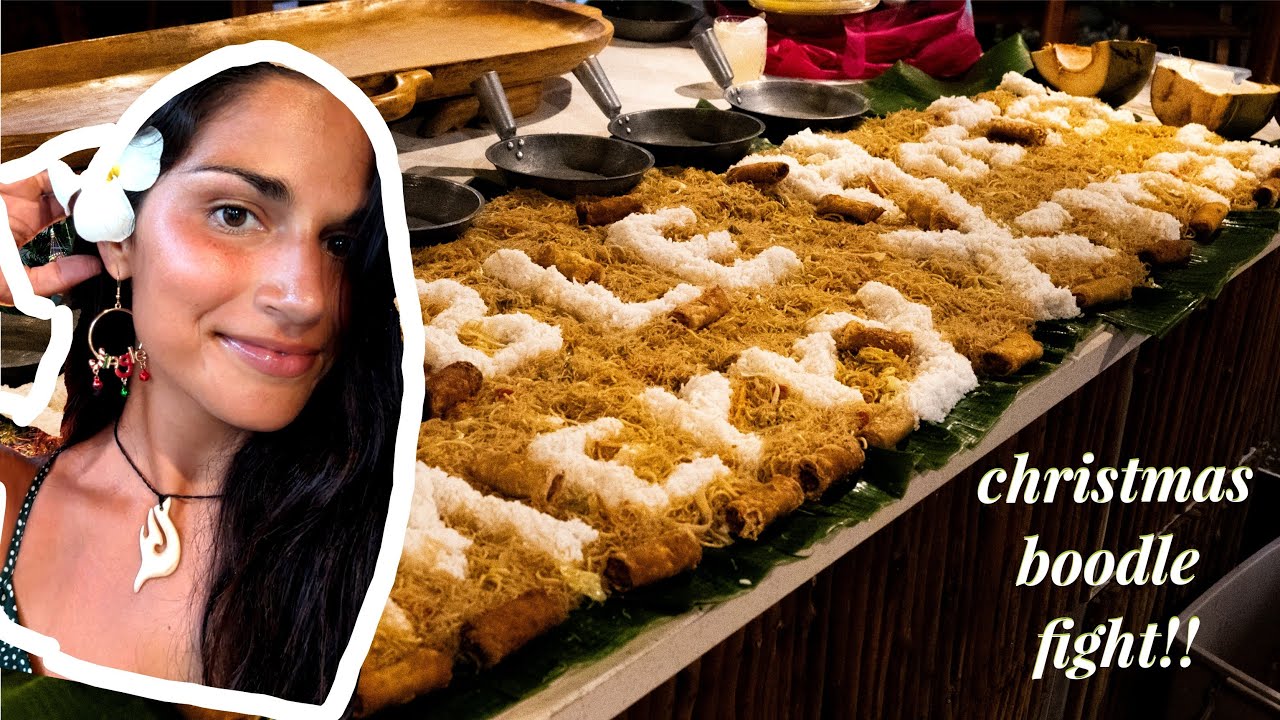 My first Filipino Boodle Fight for Christmas in Siquijor! | The Philippines