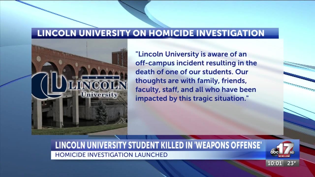 Lincoln University student killed in Jefferson City 'weapons incident'