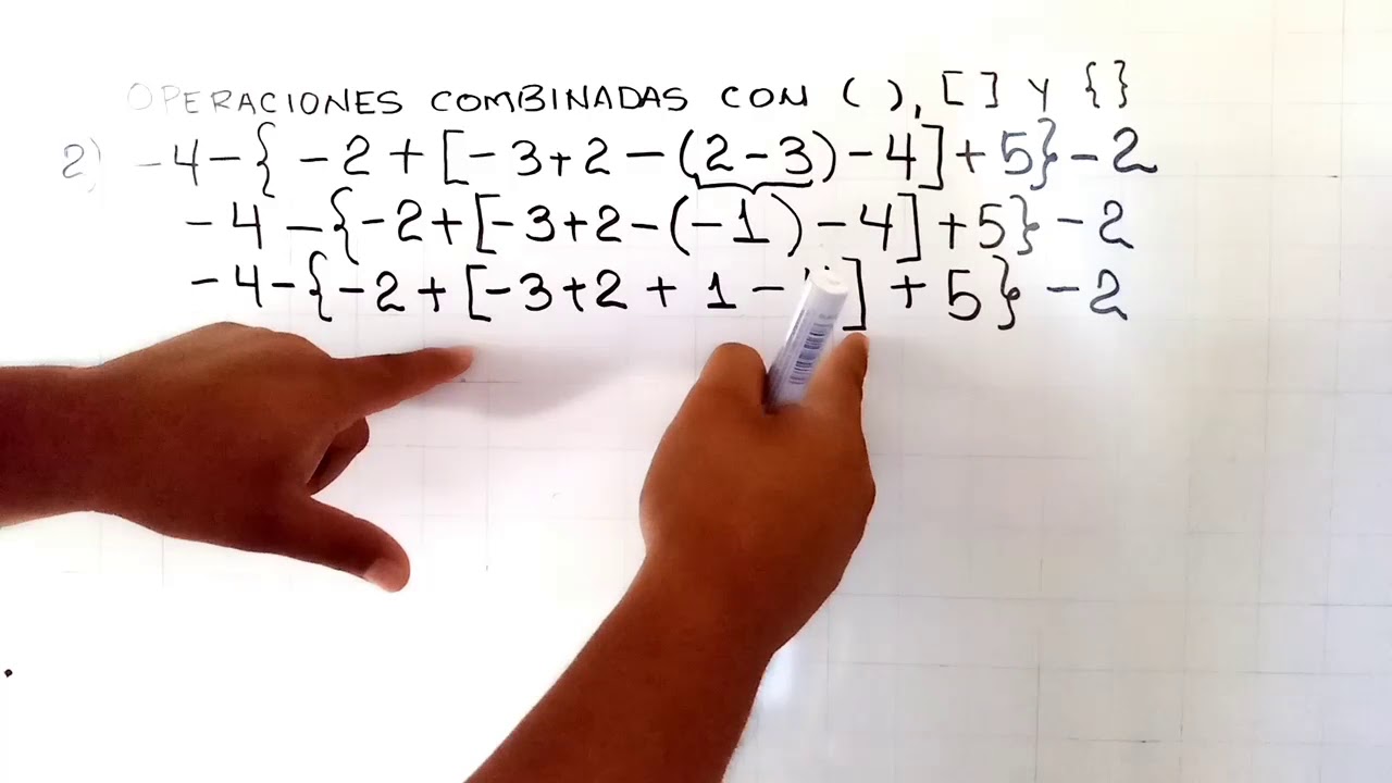 Operaciones combinadas de suma y resta con paréntesis, corchetes y llaves