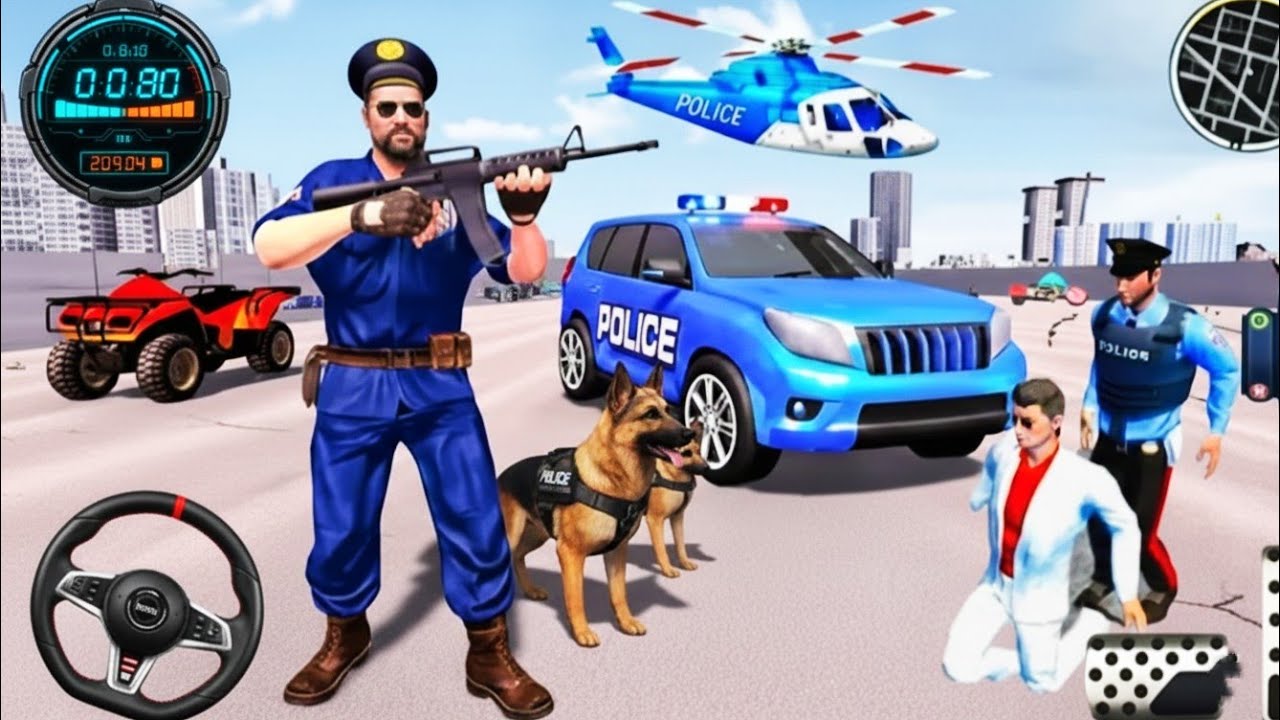 Police Car Chase Simulator 3D Game: Real Cop Cars Driving: Police Chor Wala Games - Android Gameplay
