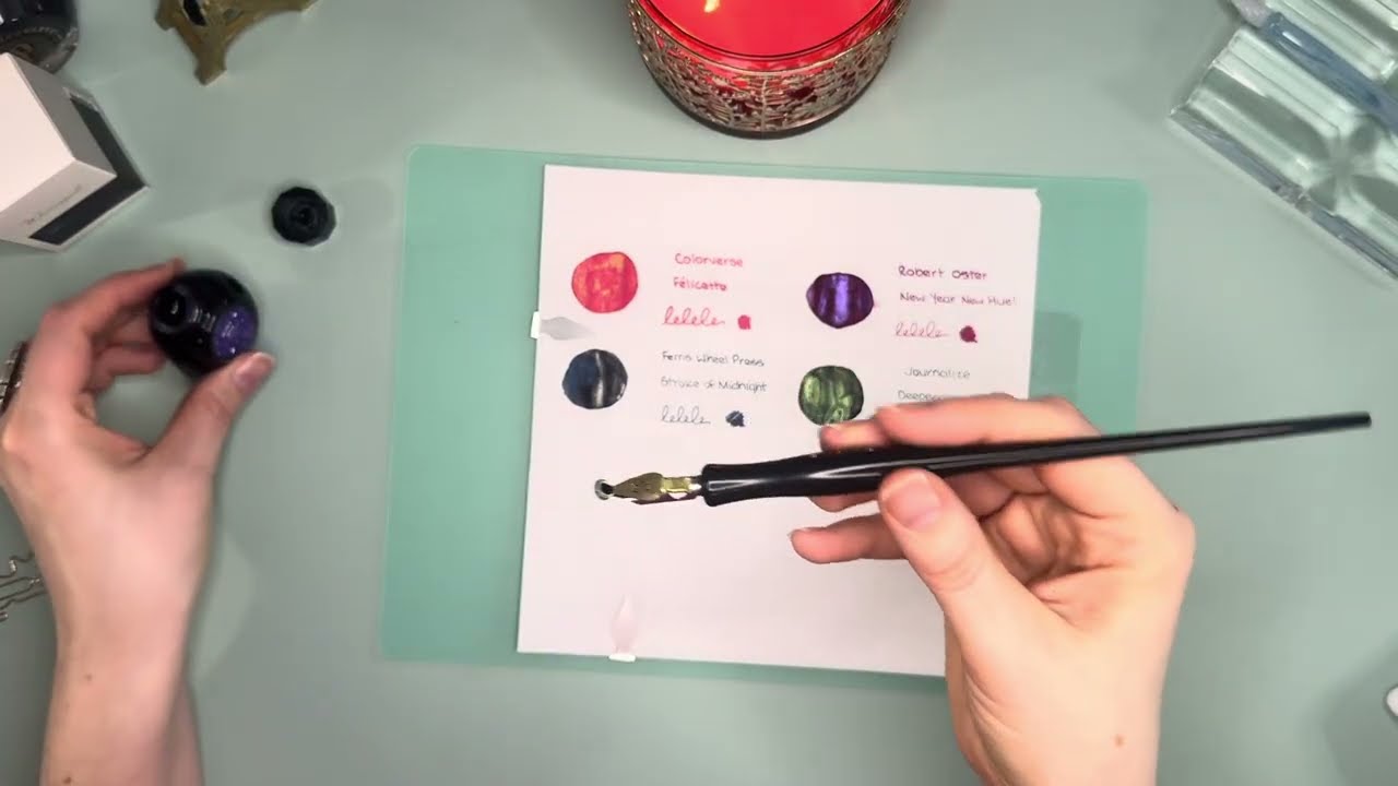 Swatch with me! 🎊 New Year's Fountain Pen Ink Palette 🎊