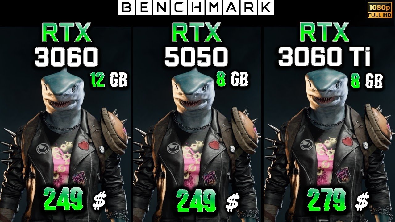 RTX 5050 8GB vs RTX 3060 12GB vs RTX 3060 TI 8GB / Test / 1080p  / in 8 Games