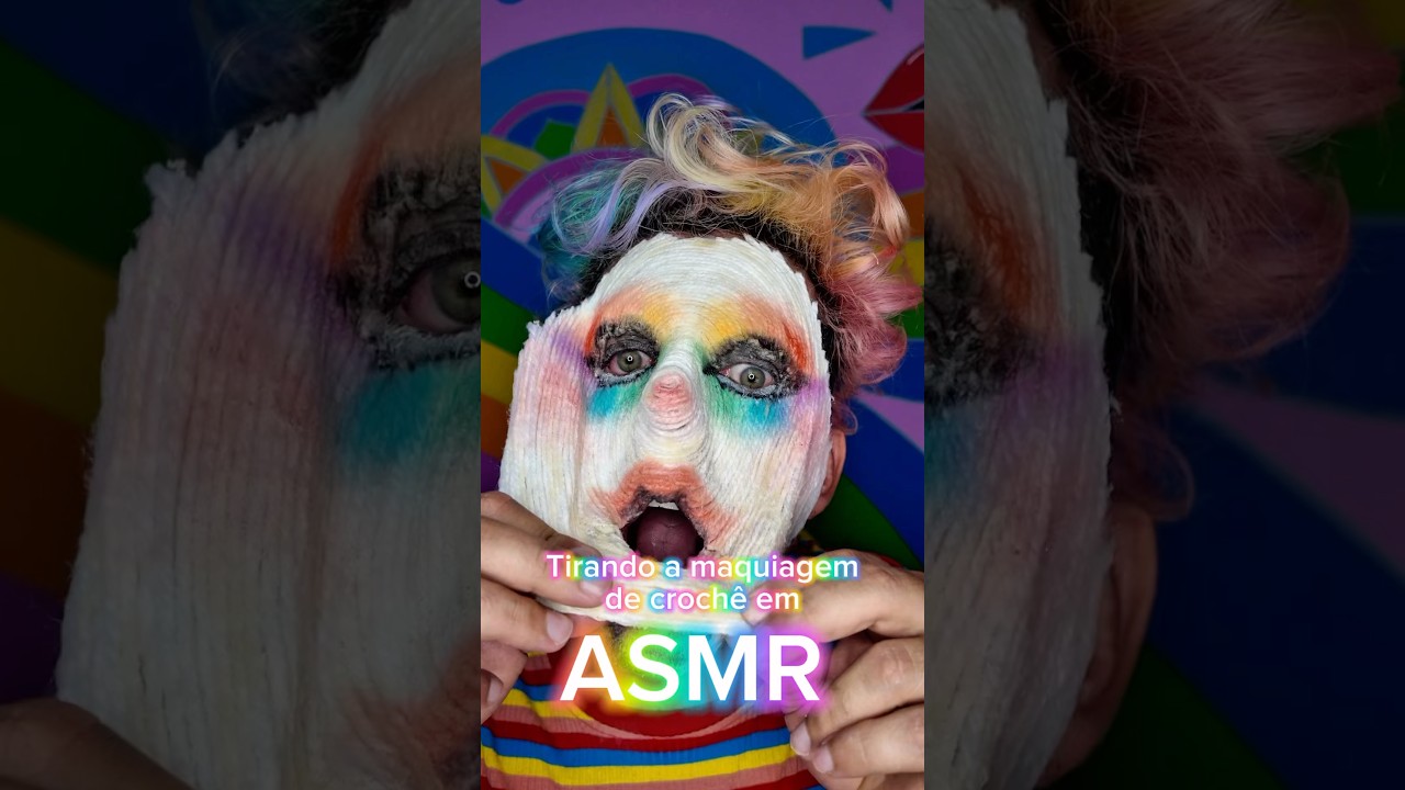 ASMR tirando a maquiagem de croch&ecirc; 🧶 🤫 #asmr