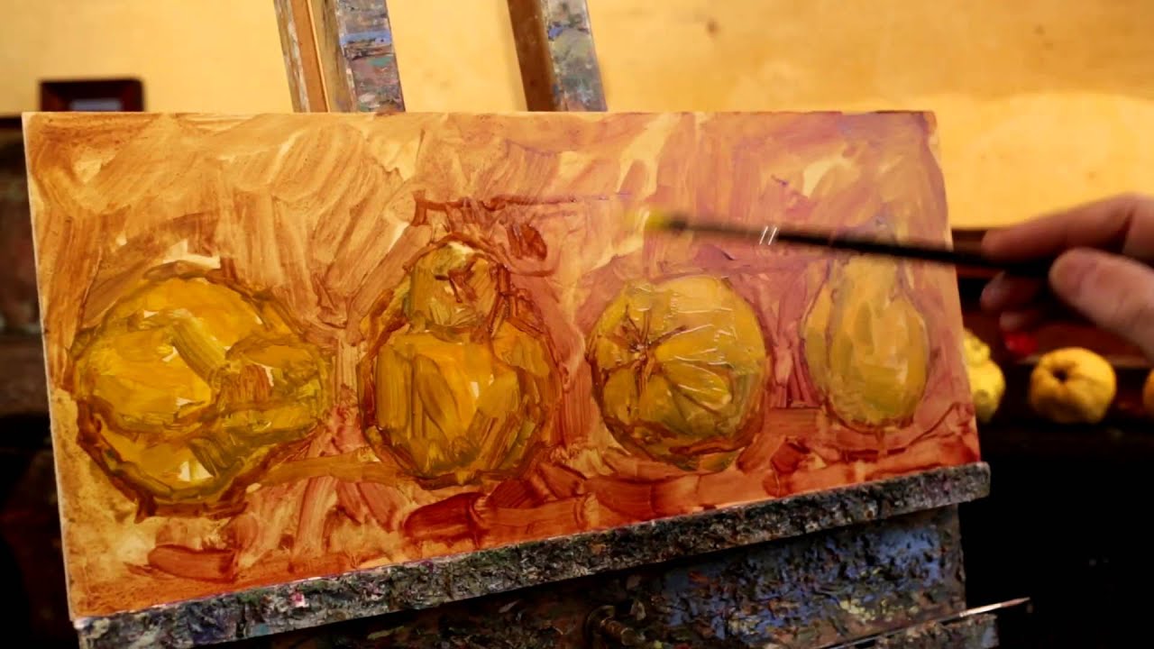 Francis Hamel painting a Still Life