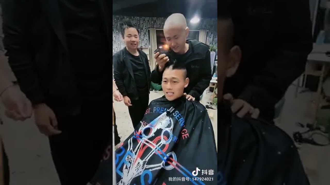 喝醉酒剃光头的男人们