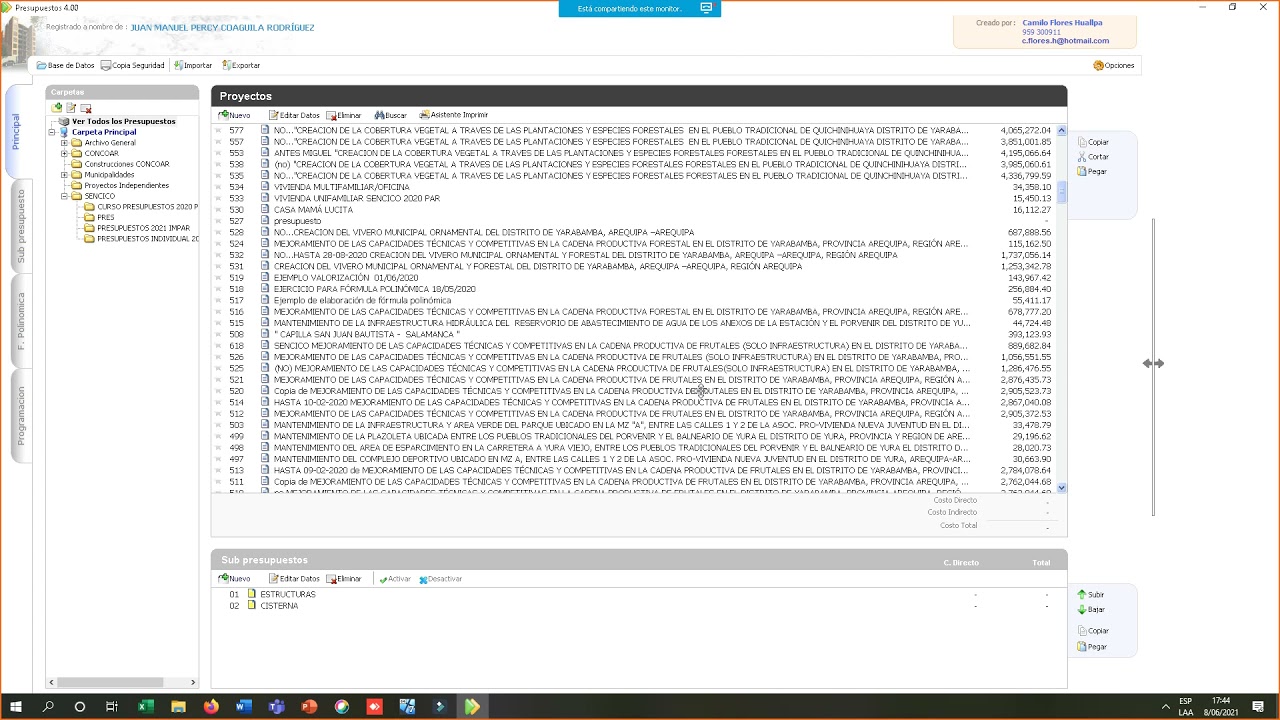 Tutorial de programa Powercost/Camilo Parte 1