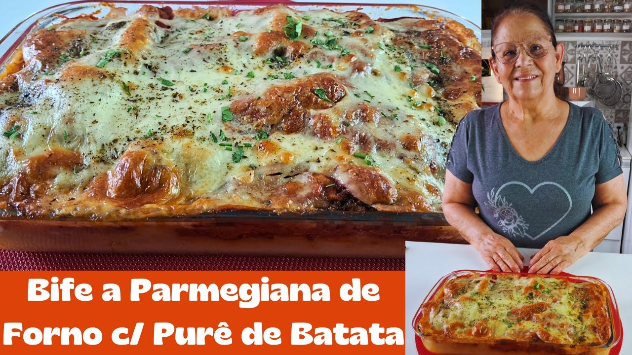 ALMOÇO EM FAMÍLIA: BIFE A PARMEGIANA DE FORNO COM PURÊ DE BATATA 🥩🥔