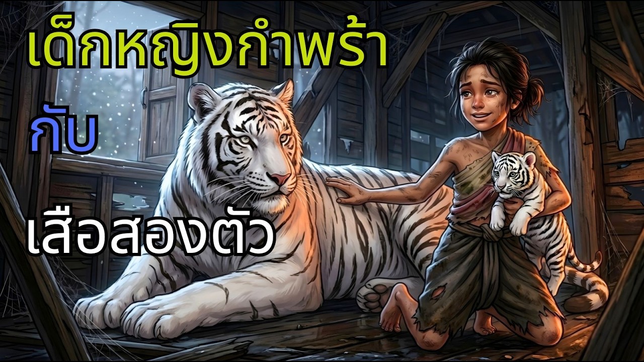 เรื่องราวของเสือขาวสองตัวที่อาศัยอยู่กับเด็กหญิงกำพร้าในบ้านร้างกลางป่า| นิทาน, นิทานพื้นบ้าน I