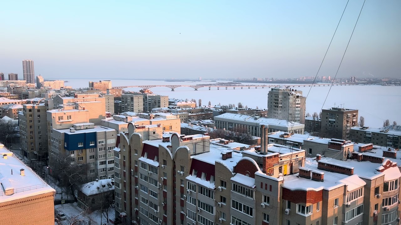 Саратовский мост, закат. 4к