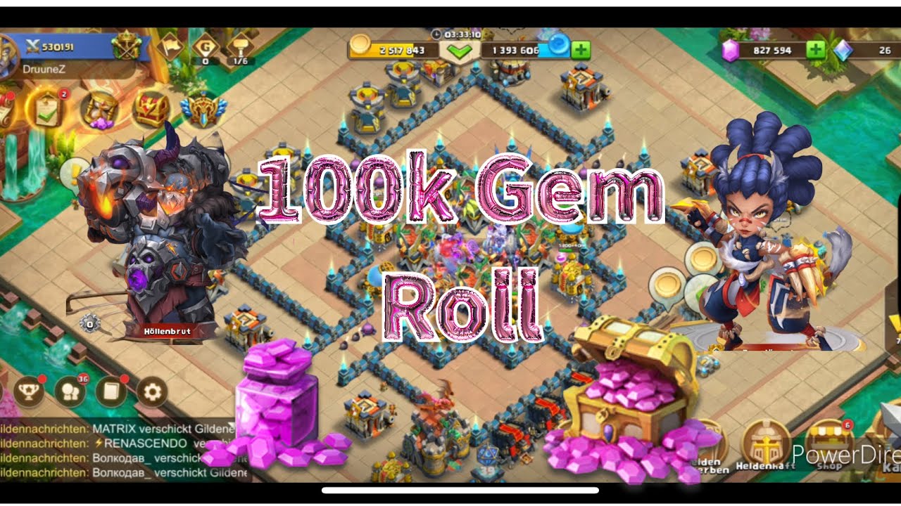 100k Gem Roll für Höllenbrut und Zahnjägerin | Schloss Konflikt/ Castle Clash (Deutsch) 2024