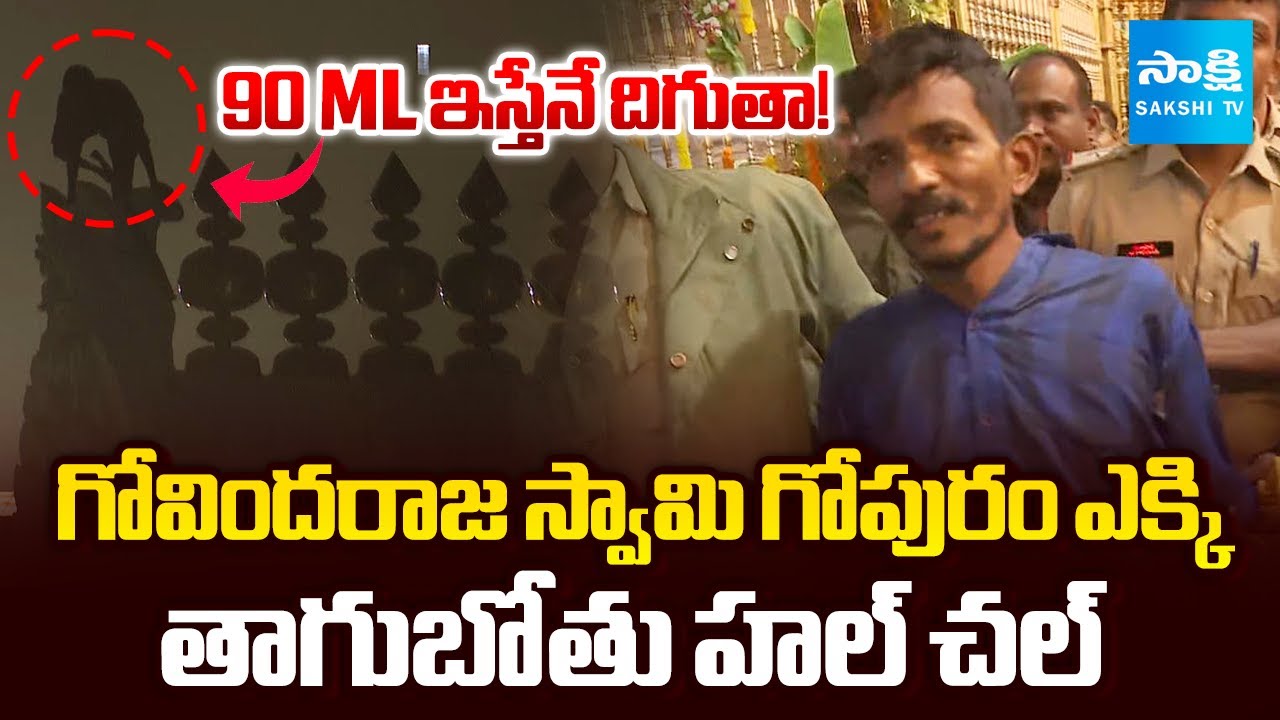 మహాద్వారం మూసివేశాక.. | Drunken Man Climb Govindaraja Swamy Temple Tower | TTD Negligence