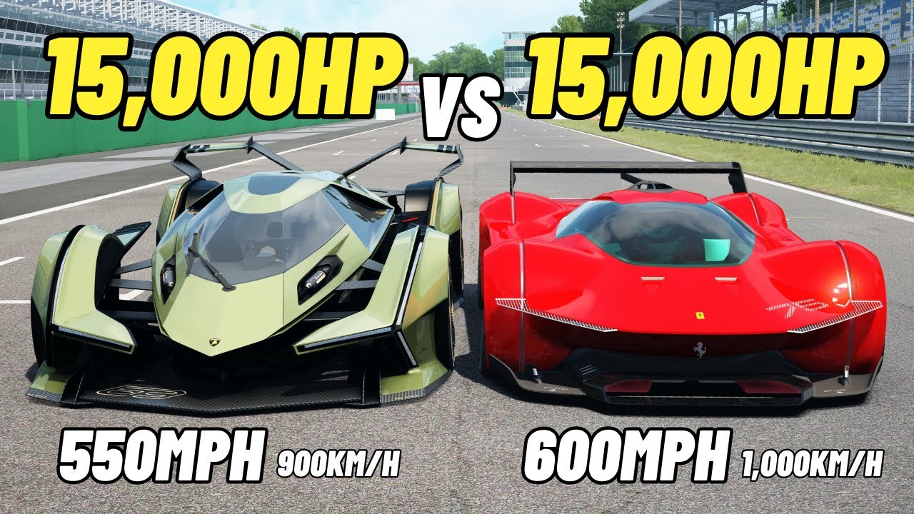 15,000HP Lamborghini Vision GT VS 15,000HP Ferrari Vision GT DRAG RACE 2023