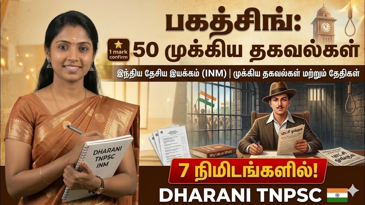 புரட்சி வீரன் பகத்சிங் - 7 நிமிடங்களில் முழுமையான ரிவிஷன்! | DHARANI TNPSC 