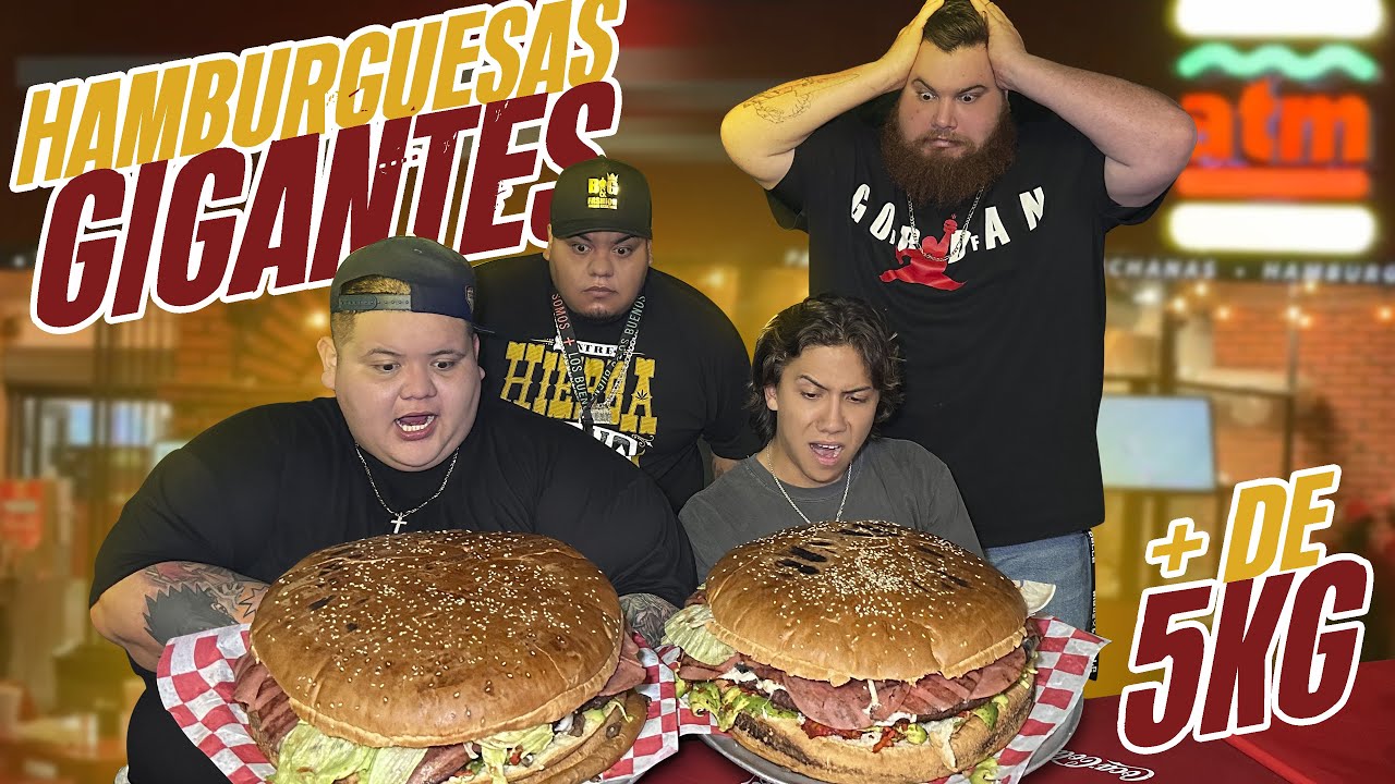 Reto: HAMBURGUESAS GIGANTES +5KG &iquest;Quien come m&aacute;s ? 🤯 | BIG&FASHION