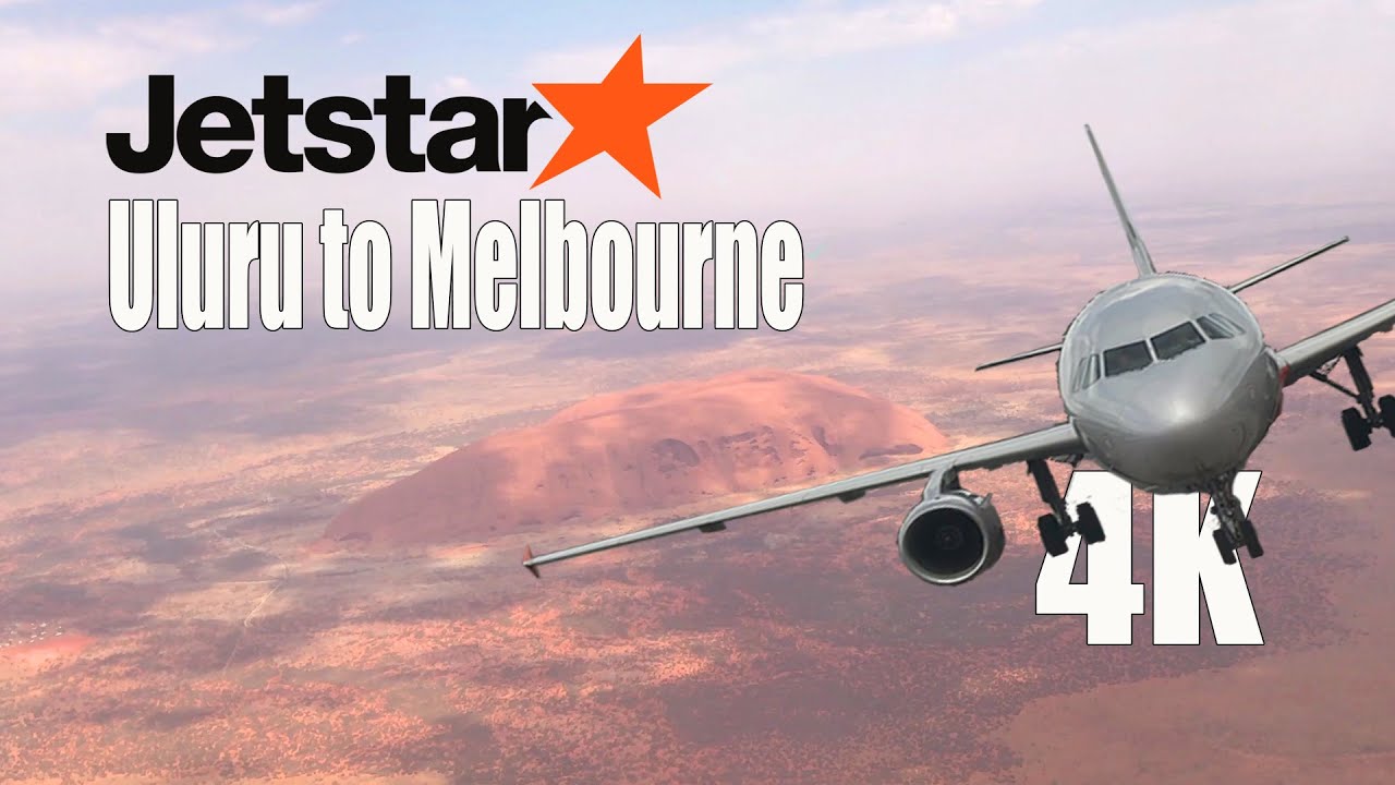 Flying Over Uluru ( Ayers Rock ) Jetstar Ayers Rock to Melbourne