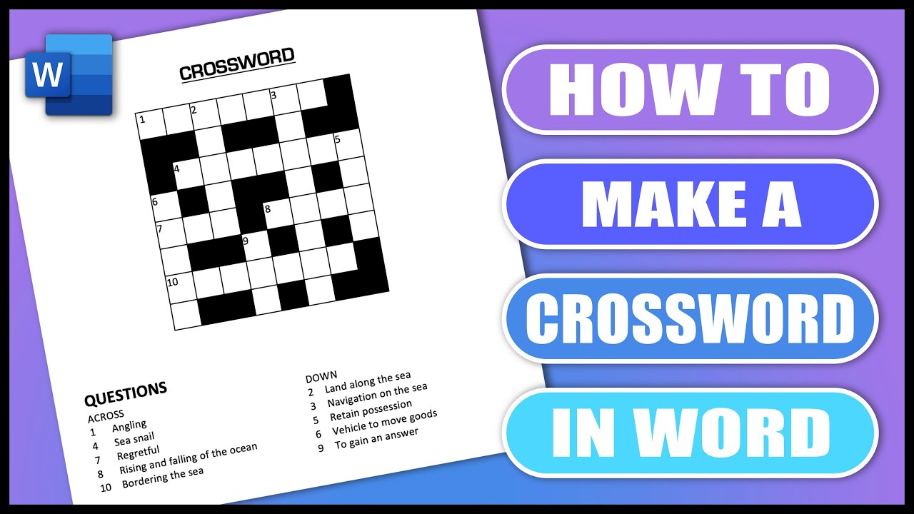 How to make a CROSSWORD in word | Simple word tutorial