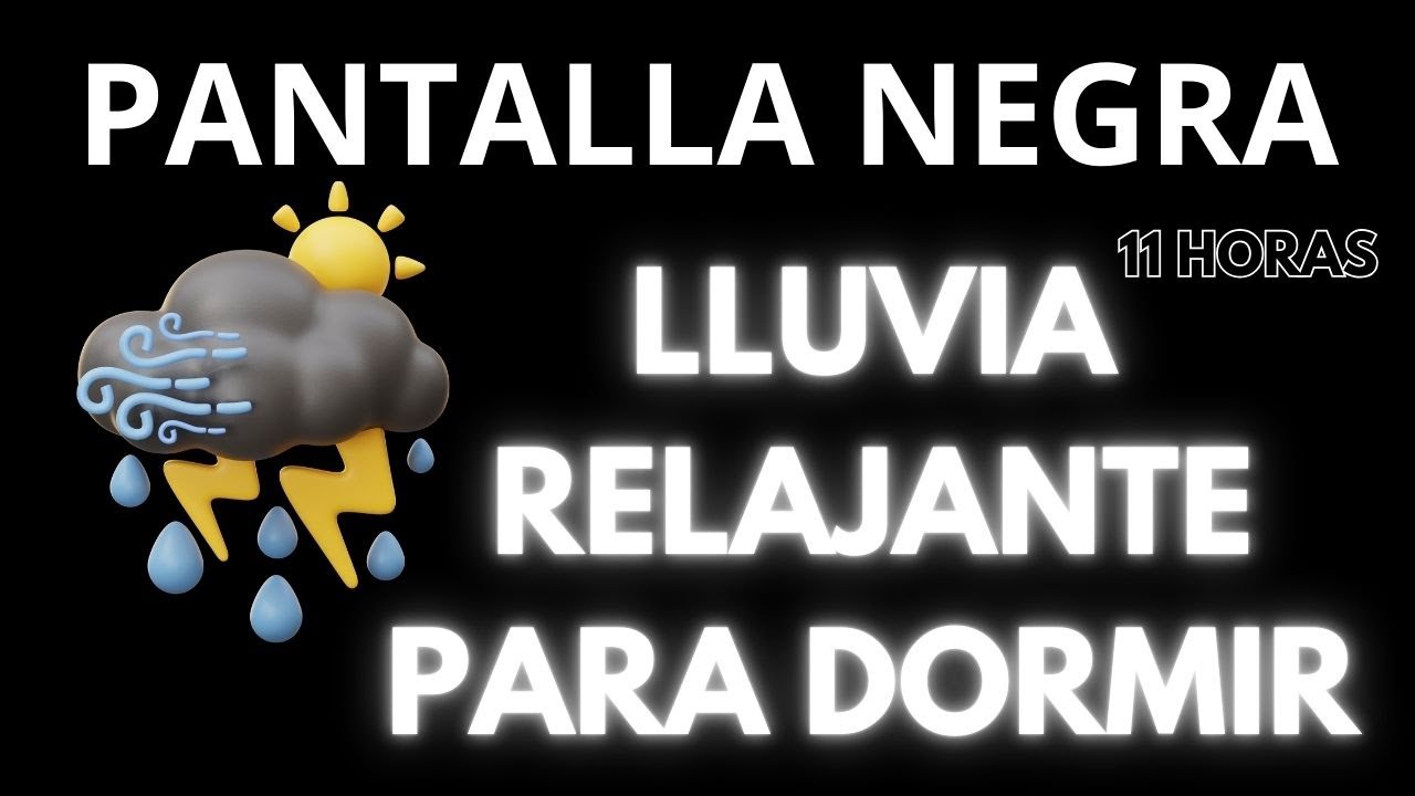 Truenos y relámpagos para dormir y descansar 💤PANTALLA NEGRA⛈️Lluvia y truenos Relajante
