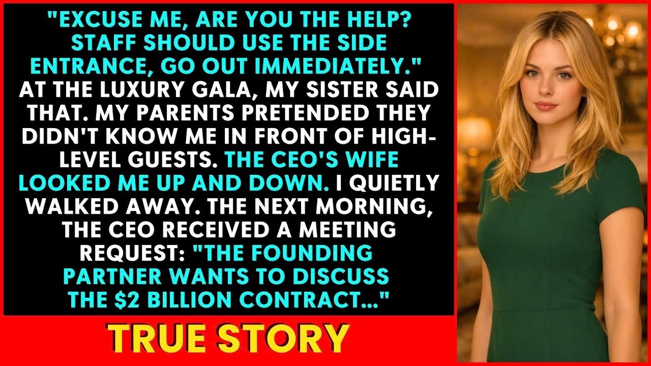 Family Kicked Me Out of a Luxury Gala, Calling Me ‘the Help’—They Never Knew I Was Their Silent B
