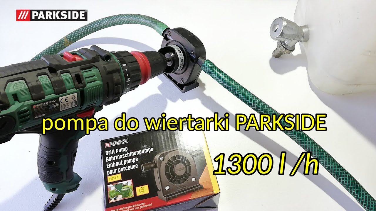 Pompa wodna PARKSIDE do wiertarki, 1300 litrów wody na godzinę, test w terenie, budowa pompy