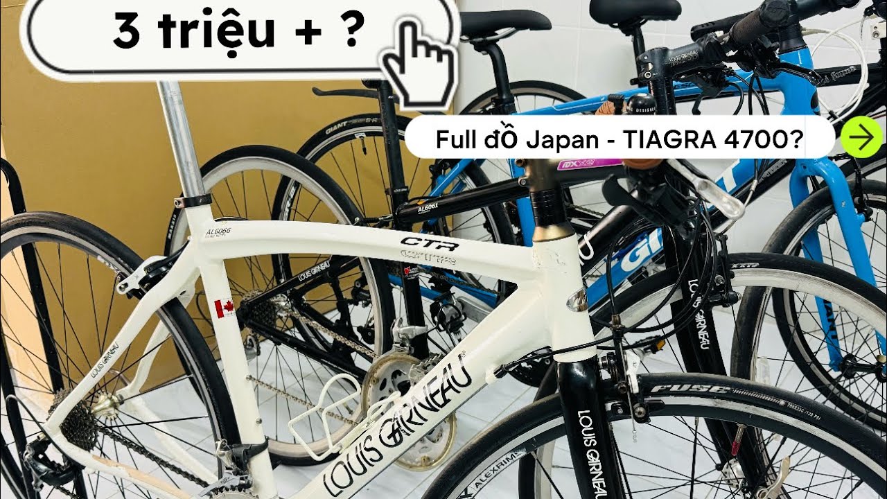 Lô xe đạp thể thao NHẬT BÃi siêu đẹp LOUIS trục rỗng TIAGRA - càng CARBON & GIANT RX