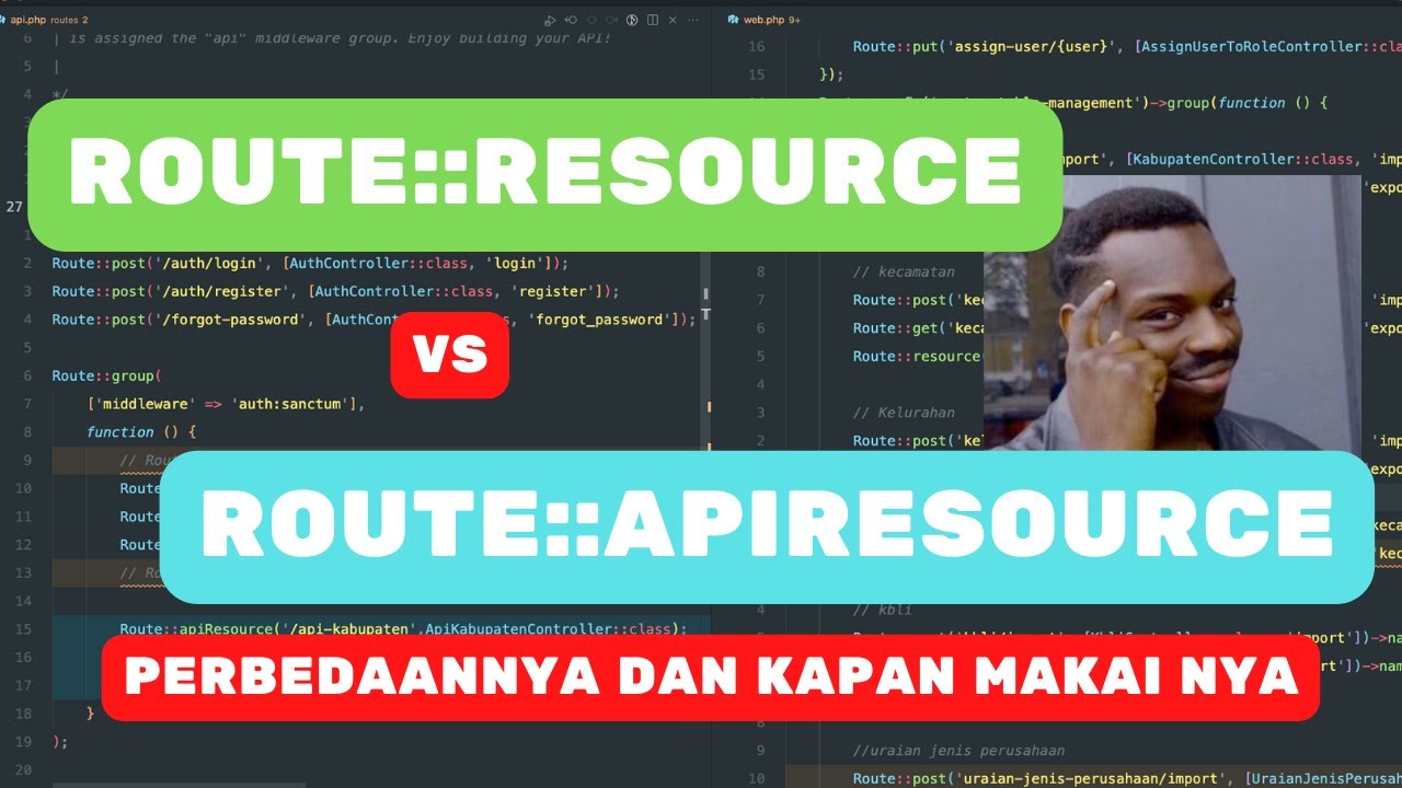 Daily Coding Videos : Memahami Route Resource dan Api Resource di laravel dan masalah naming nya.