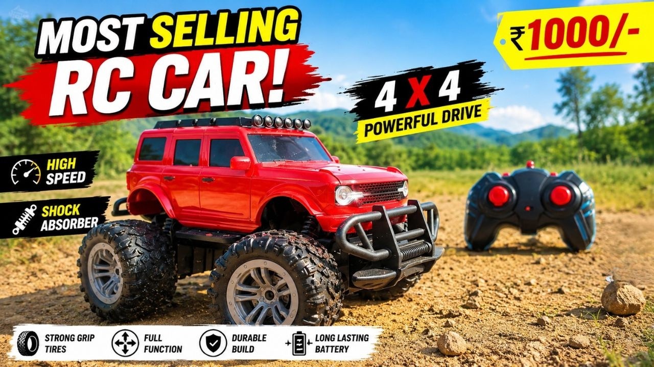 Best Rc car Under 1000 - Popsugar Off Roader Remote Control Monster Truck Unboxing in hindi - Funhd7