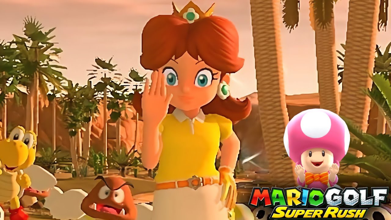 Mario Golf Super Rush Daisy vs Bowser at Spiky Palms