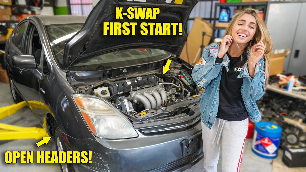 Первый запуск на Prius с двигателем Honda K-серии! Выпускной коллектор работает на ура!!!