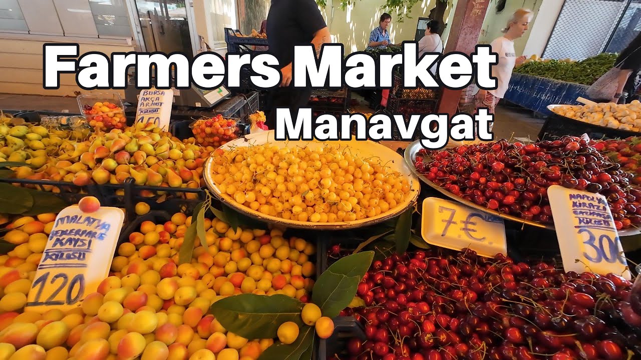 Farmers Market Manavgat Antalya Türkiye Walking Tour | Turkish Food Bazaar Side Turkey 2025