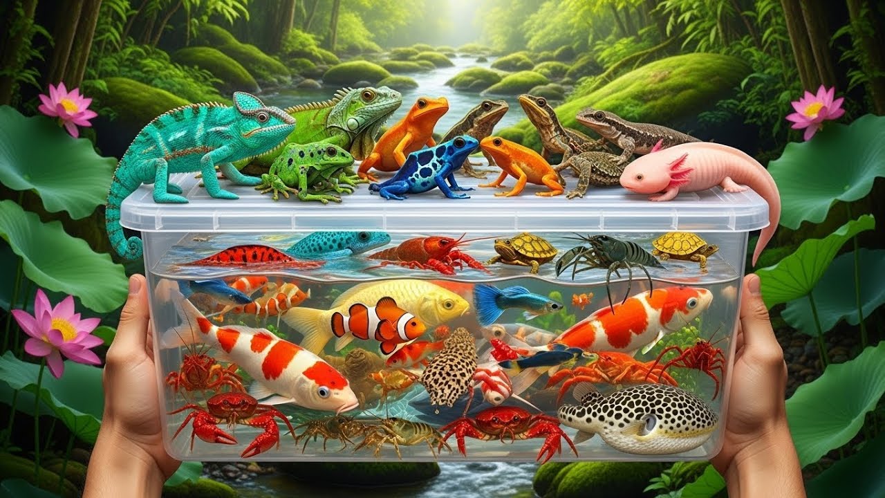 Catch and Release Adventure 🌱  Soothing River Life with Fish, Frogs & Turtles