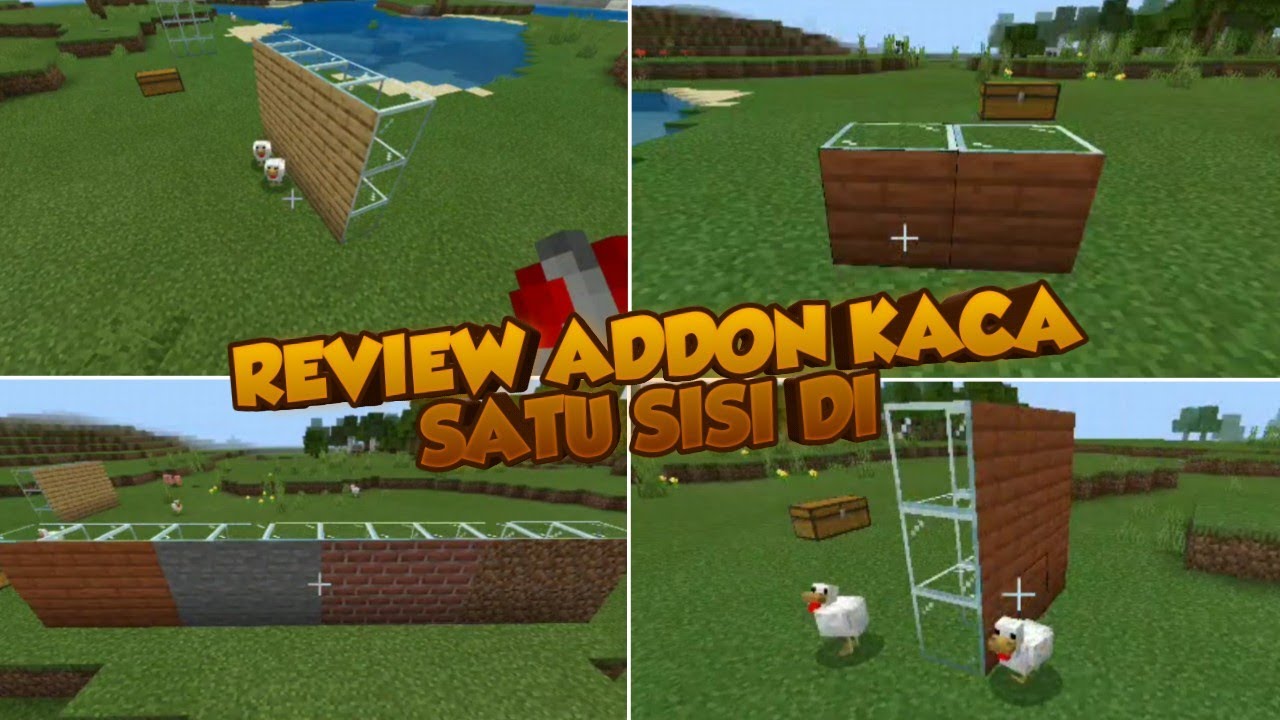 REVIEW ADDON KACA SATU SISI DI MINECRAFT MCPE!!!!