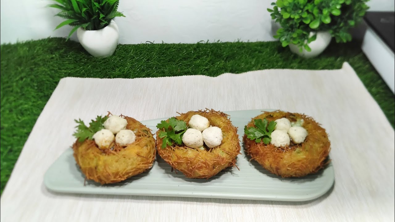Crispy Bird's Nest Snack Recipe| Easy & Innovative Recipe|Pure Veg#trending #food #cooking #recipe 
