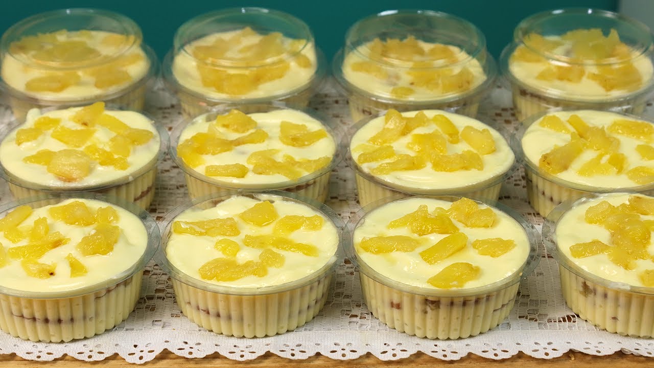 SOBREMESA NO POTE! PAVÊ DE ABACAXÍ DELICIOSA E FÁCIL DE FAZER!