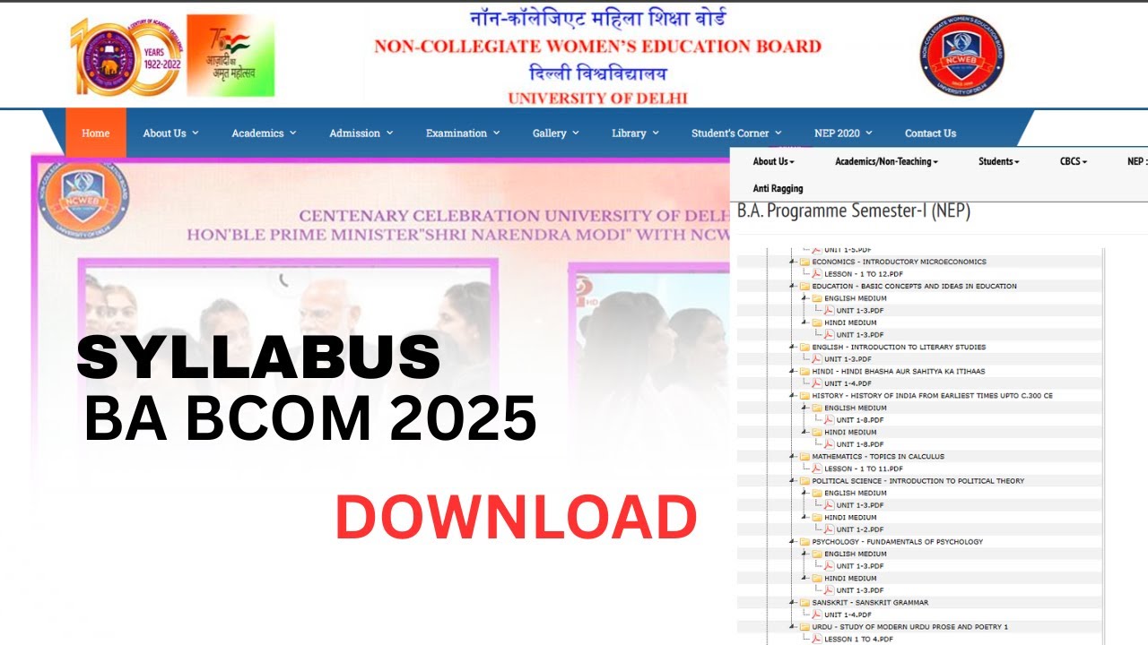 NCWEB BA BCOM SYLLABUS DOWNLOAD