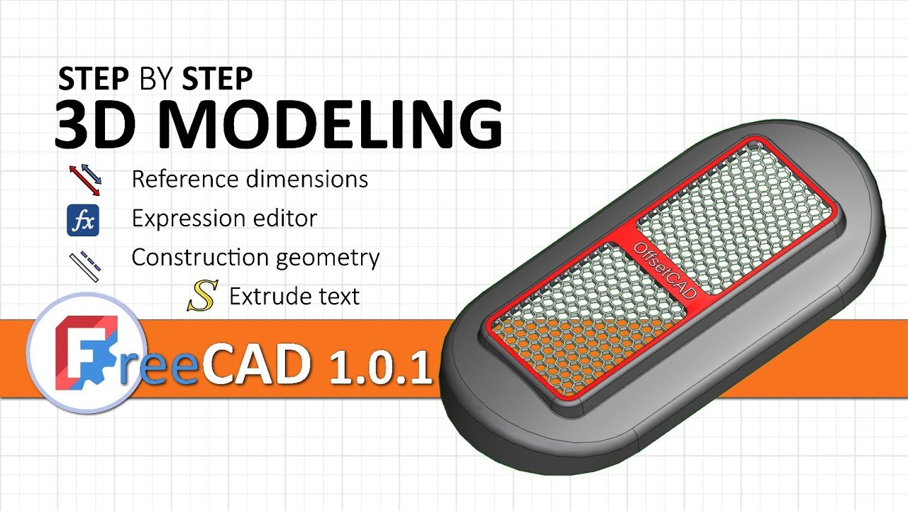 FreeCAD 1.0.1: 3D-моделирование | Использование справочных размеров и выражений | Черновой 3D-текст