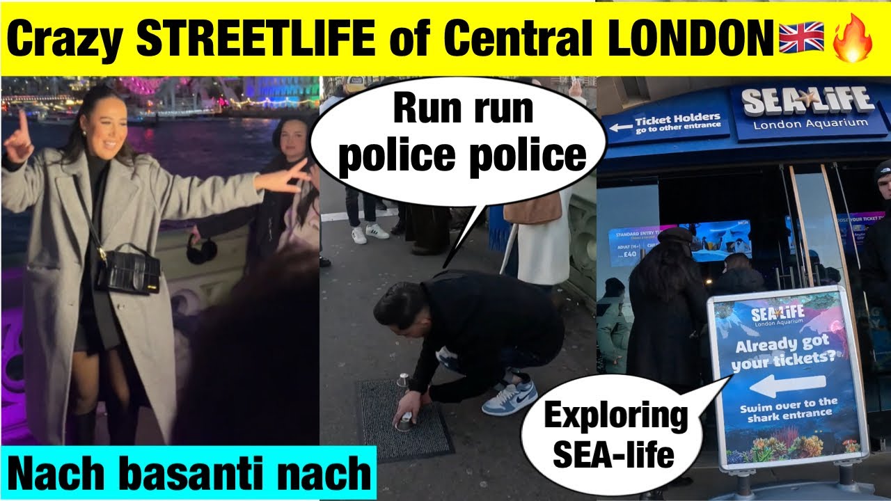 London🇬🇧 ko Road ma Police Le Lagkheteo ||SEA life ghumna gako nachera farkiys🤣❤️